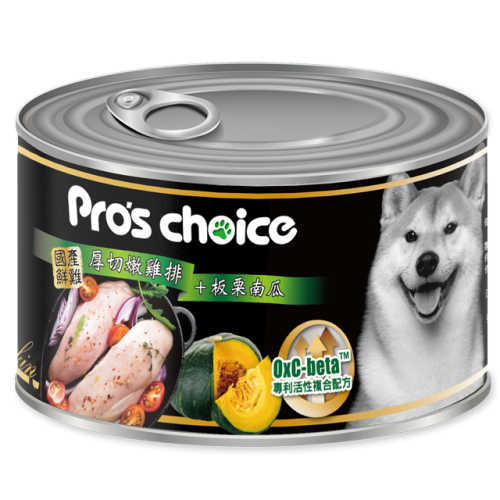 Pro's Choice 氣冷雞排犬罐-厚切嫩雞排+板栗南瓜 165g