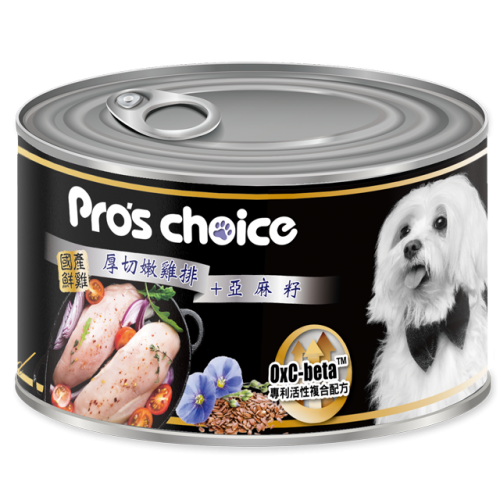 Pro's Choice 氣冷雞排犬罐-厚切嫩雞排+亞麻籽 165g