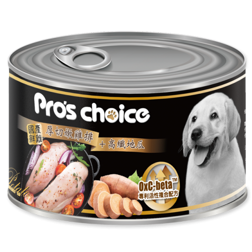 Pro's Choice 氣冷雞排犬罐-厚切嫩雞排+高纖地瓜 165g